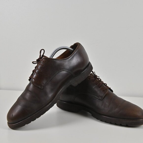 VTG Rockport Genuine Leather Vibram Sole Brown Oxfords US10 UK9.5 Made Portugal - Picture 11 of 16